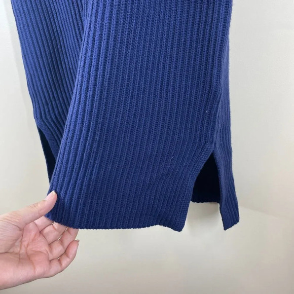 J. Crew Women's Sleeveless Tunic Sweater Size S F4132 Dark Blue Knit Crew Neck - Picture 4 of 8